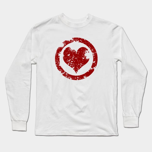Grunge Heart Long Sleeve T-Shirt by sambeawesome